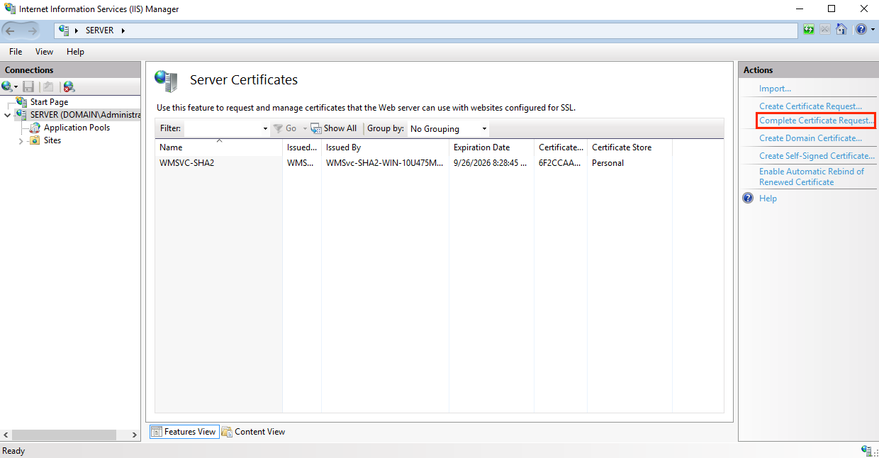 IIS 10 Install SSL Certificate